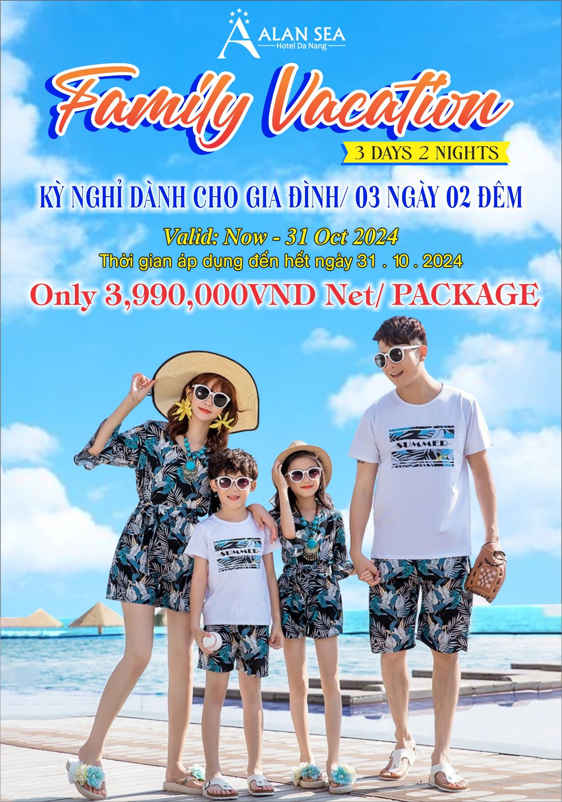 FAMILY VACATION PACKAGE  (3 DAYS/2 NIGHTS) AT VND3,990,000