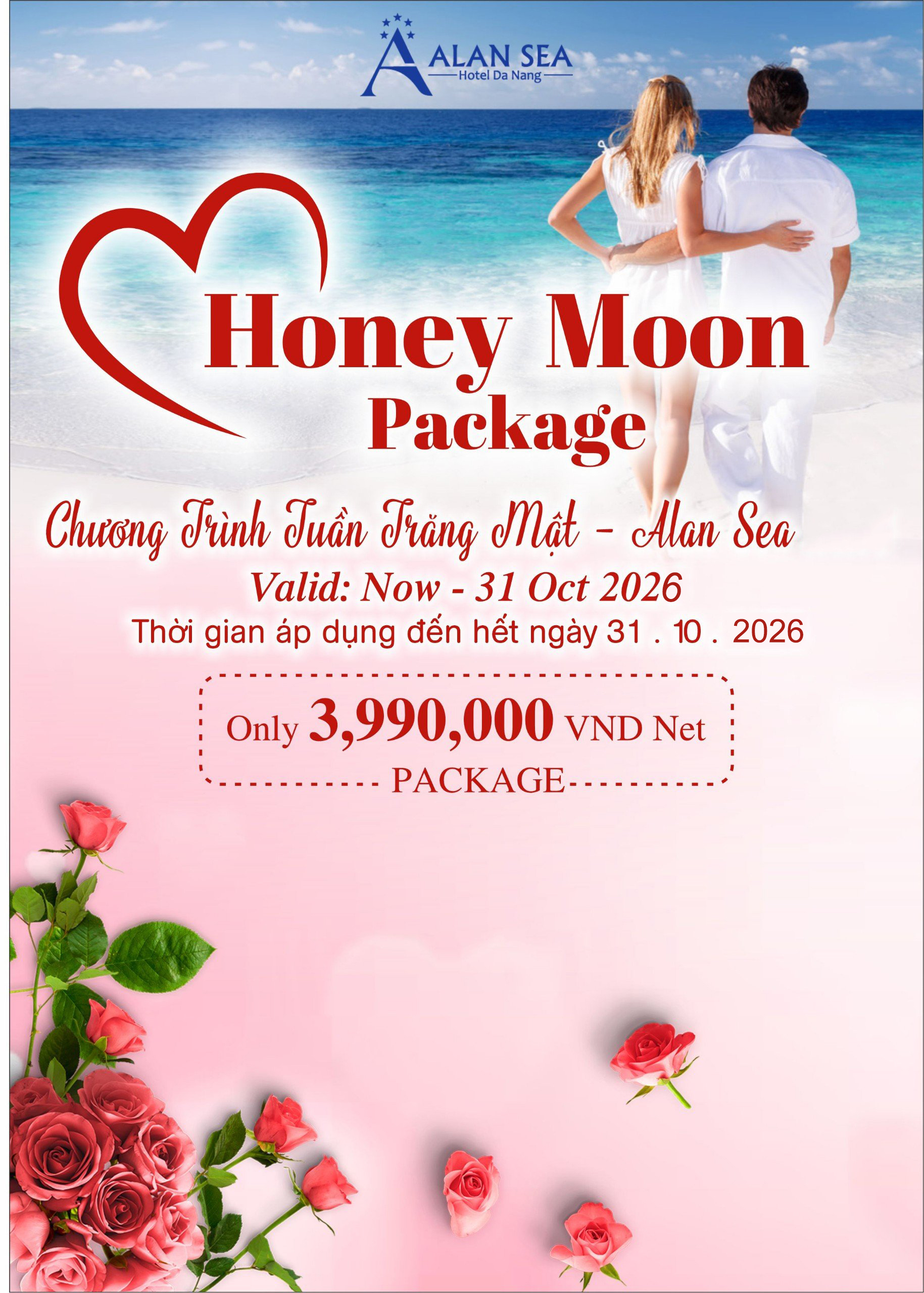 KHUYẾN MẠI GÓI HONEY MOON  (3 NGÀY 2 ĐÊM) GIÁ VND3,990,000